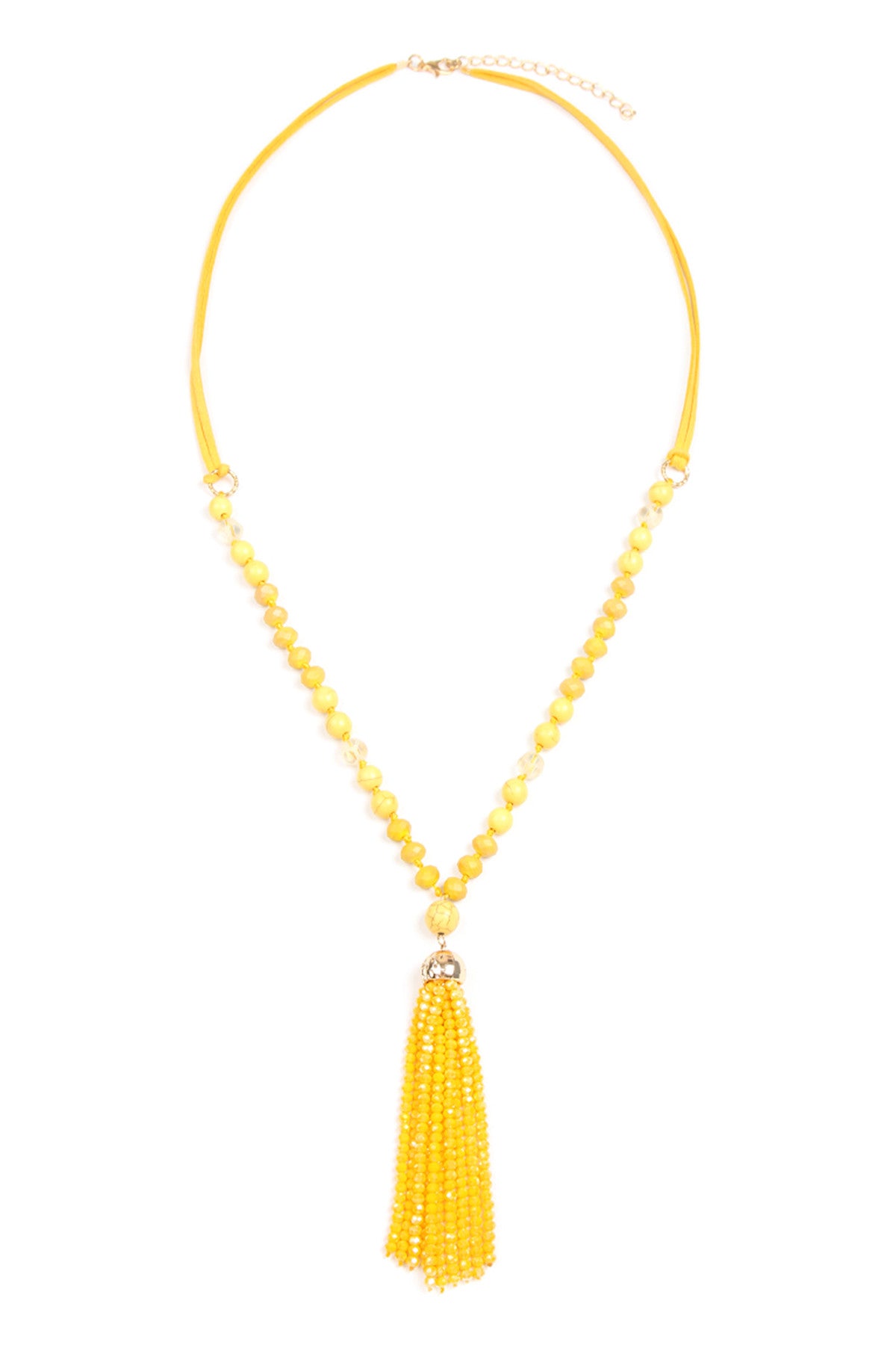 RONDELLE TASSEL PENDANT WITH POLYCORD NECKLACE