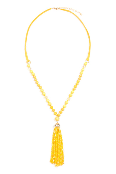 RONDELLE TASSEL PENDANT WITH POLYCORD NECKLACE