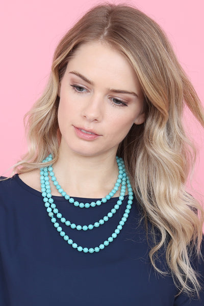 NATURAL STONE HAND KNOTTED LONG NECKLACE