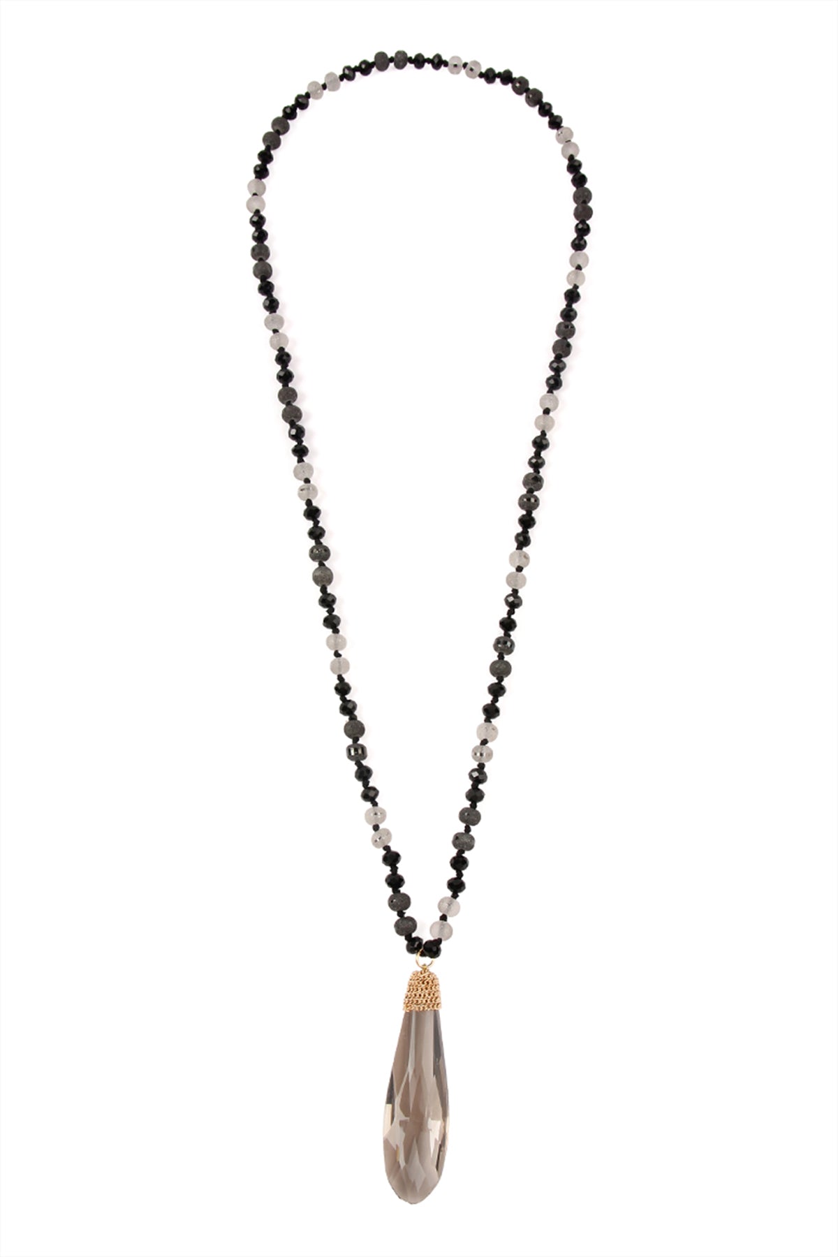 TEARDROP GLASS RONDELLE BEADS NECKLACE