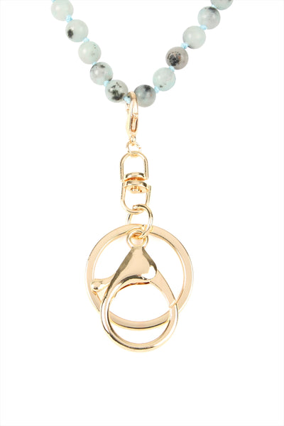 NATURAL STONE BEADS LANYARD NECKLACE