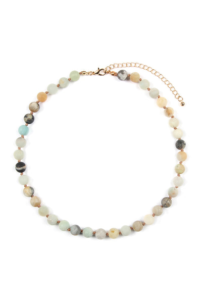 8mm NATURAL STONE NECKLACE/6PCS