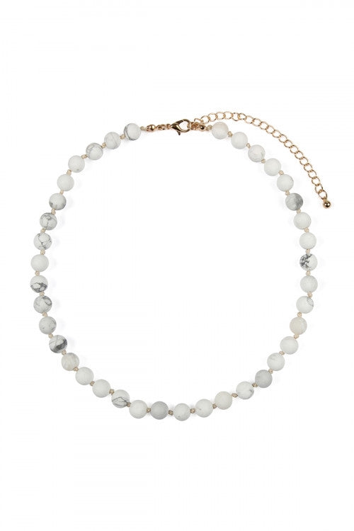 8MM NATURAL STONE NECKLACE