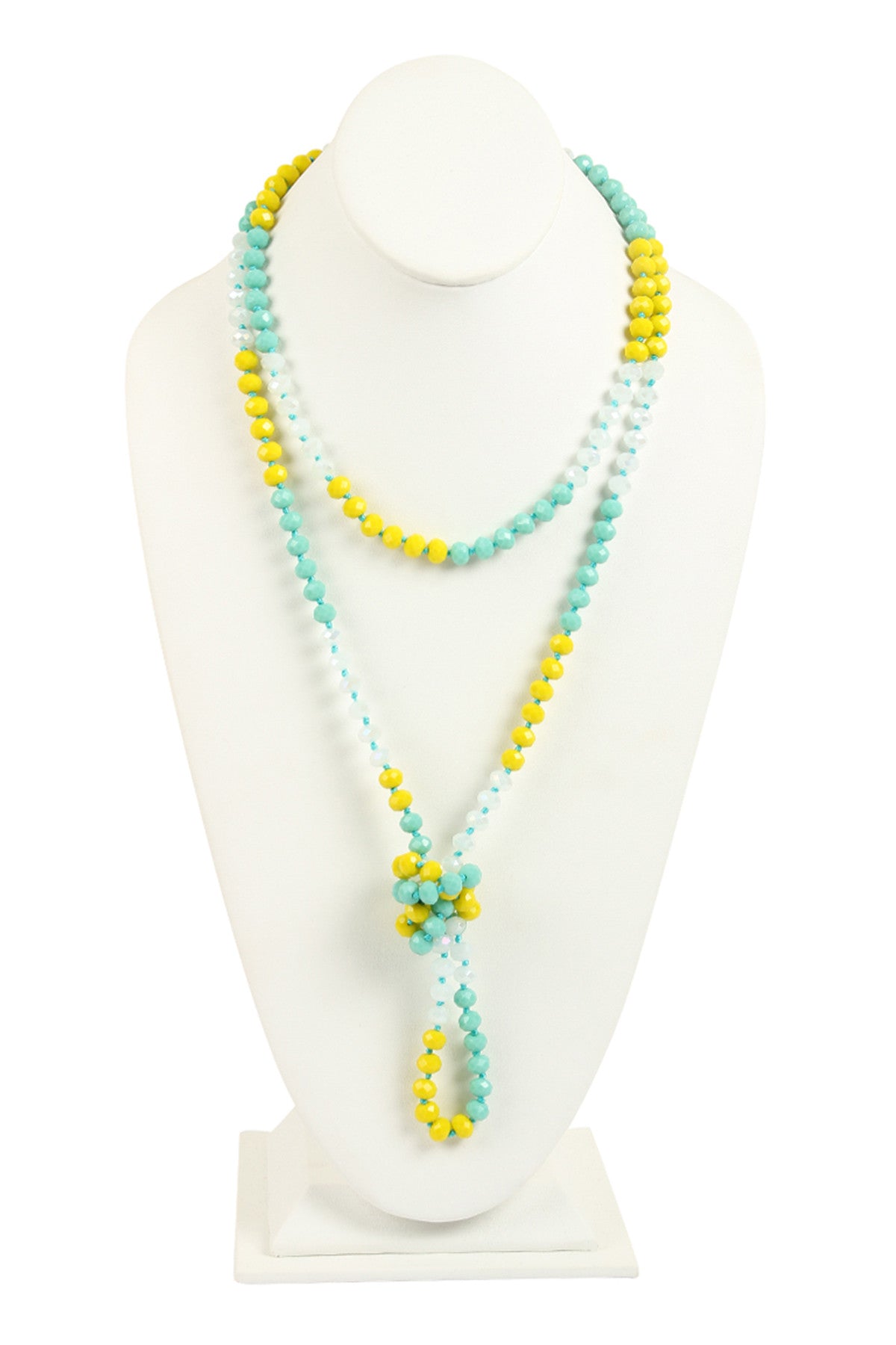 TWO LINE GLASS BEADS NECKLACE