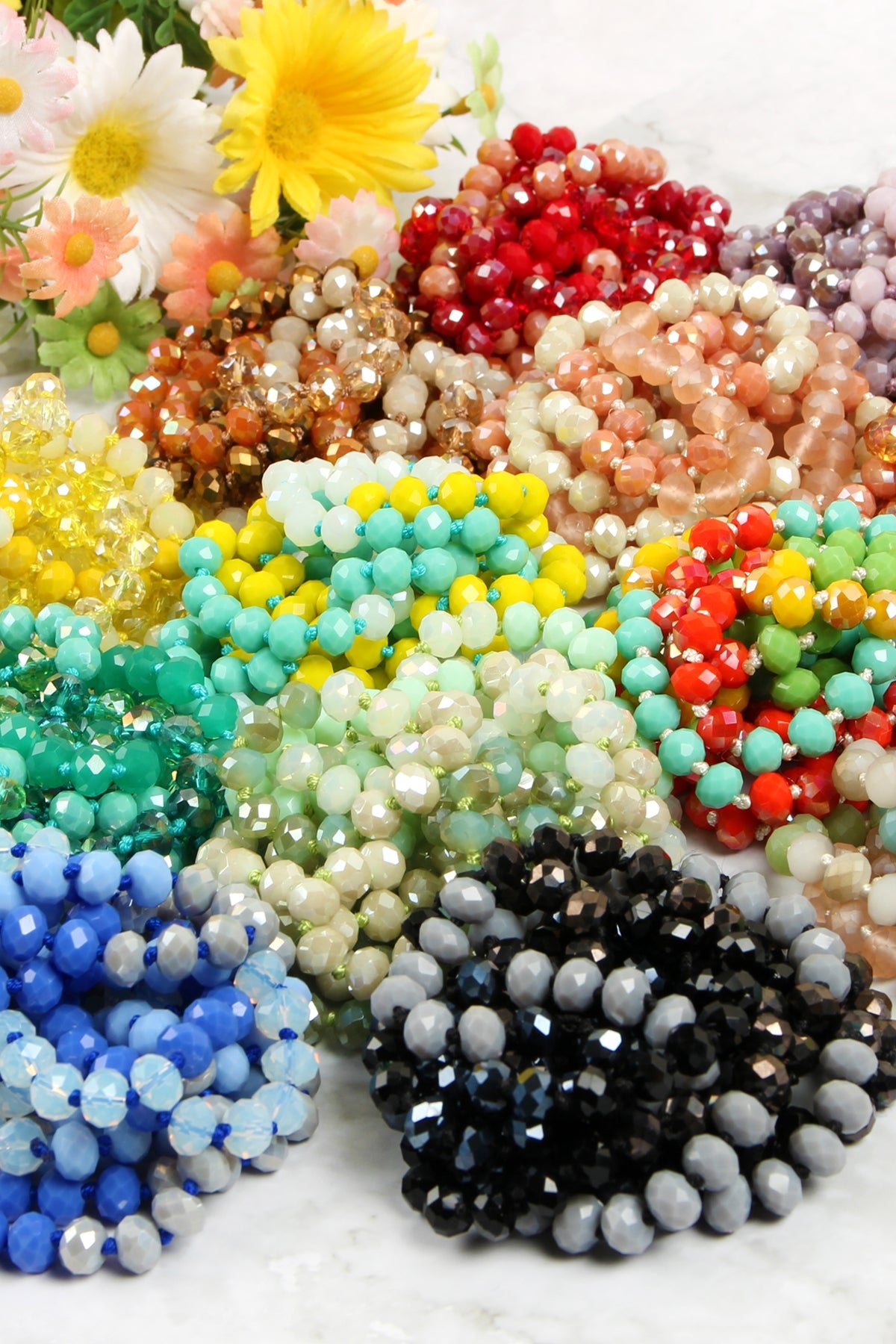 TWO LINE GLASS BEADS NECKLACE