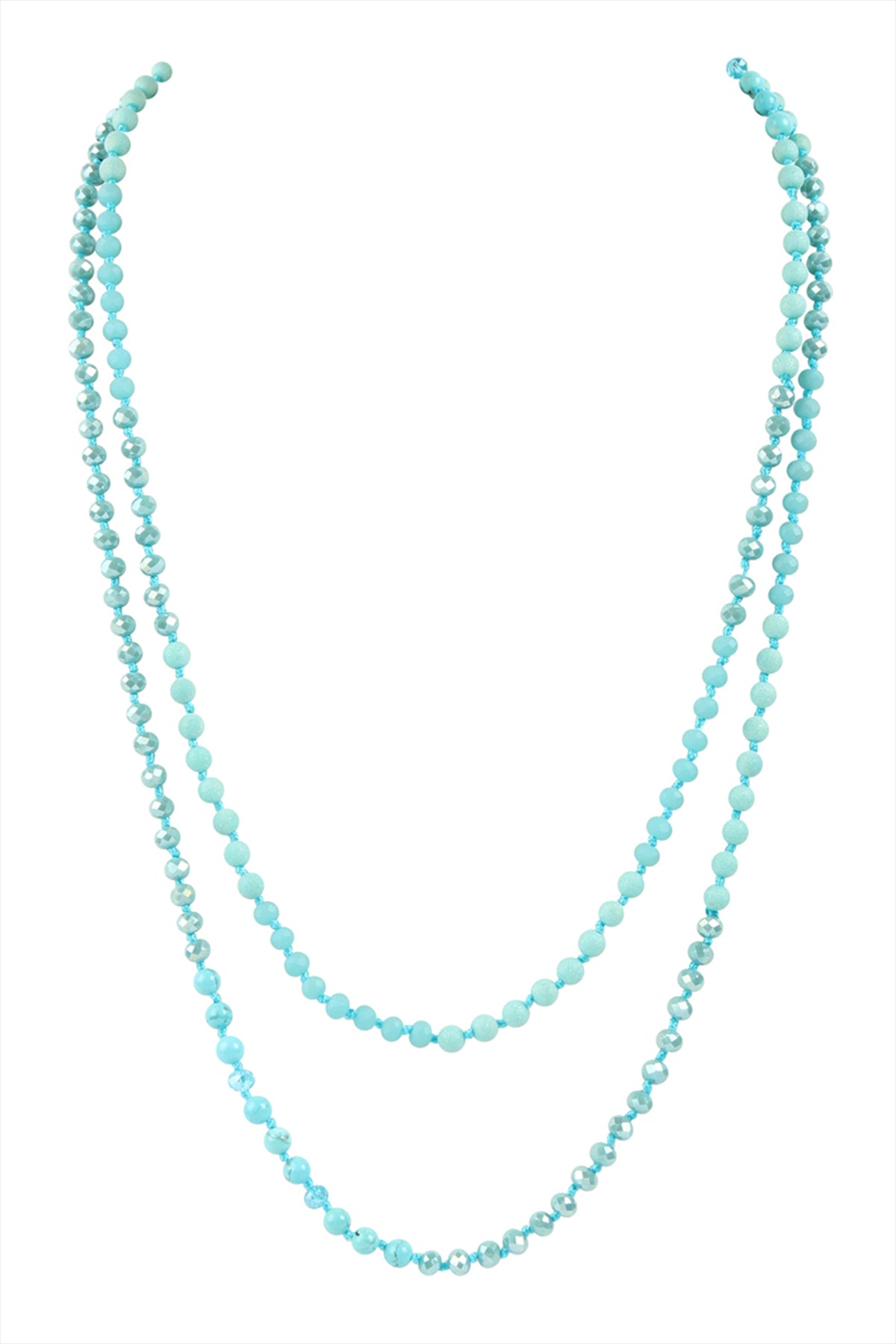 6mm TWO LINES MIXED BEADS NECKLACE/6PCS