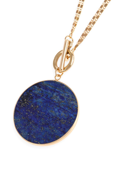 NATURAL STONE PENDANT CHAIN LAYERED NECKLACE/6PCS (NOW $2.00 ONLY!)