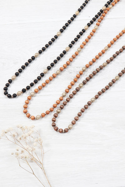 WOOD BEAD NECKLACE (NOW $1.25 ONLY!)