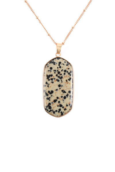 STONE PENDANT CHARM NECKLACE