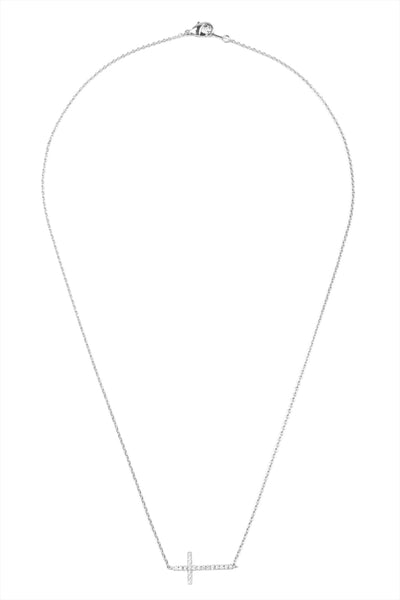 ZIRCON CROSS PENDANT NECKLACE