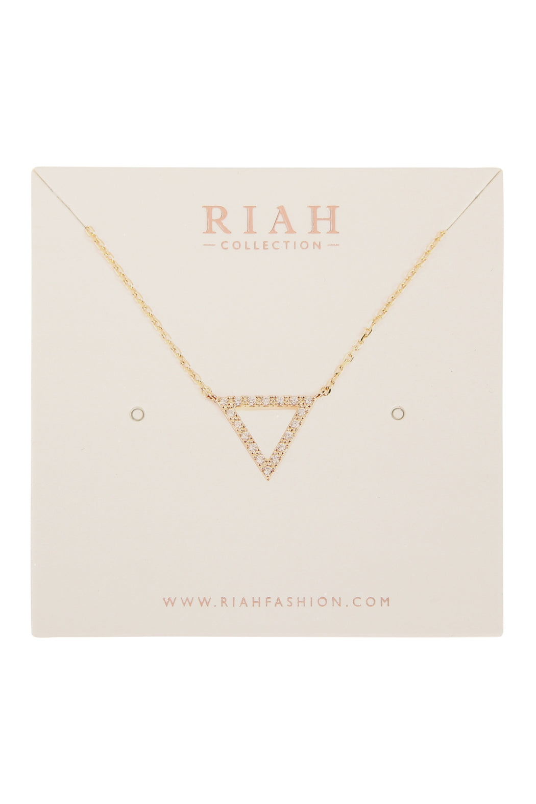 ZIRCON TRIANGULAR PENDANT NECKLACE