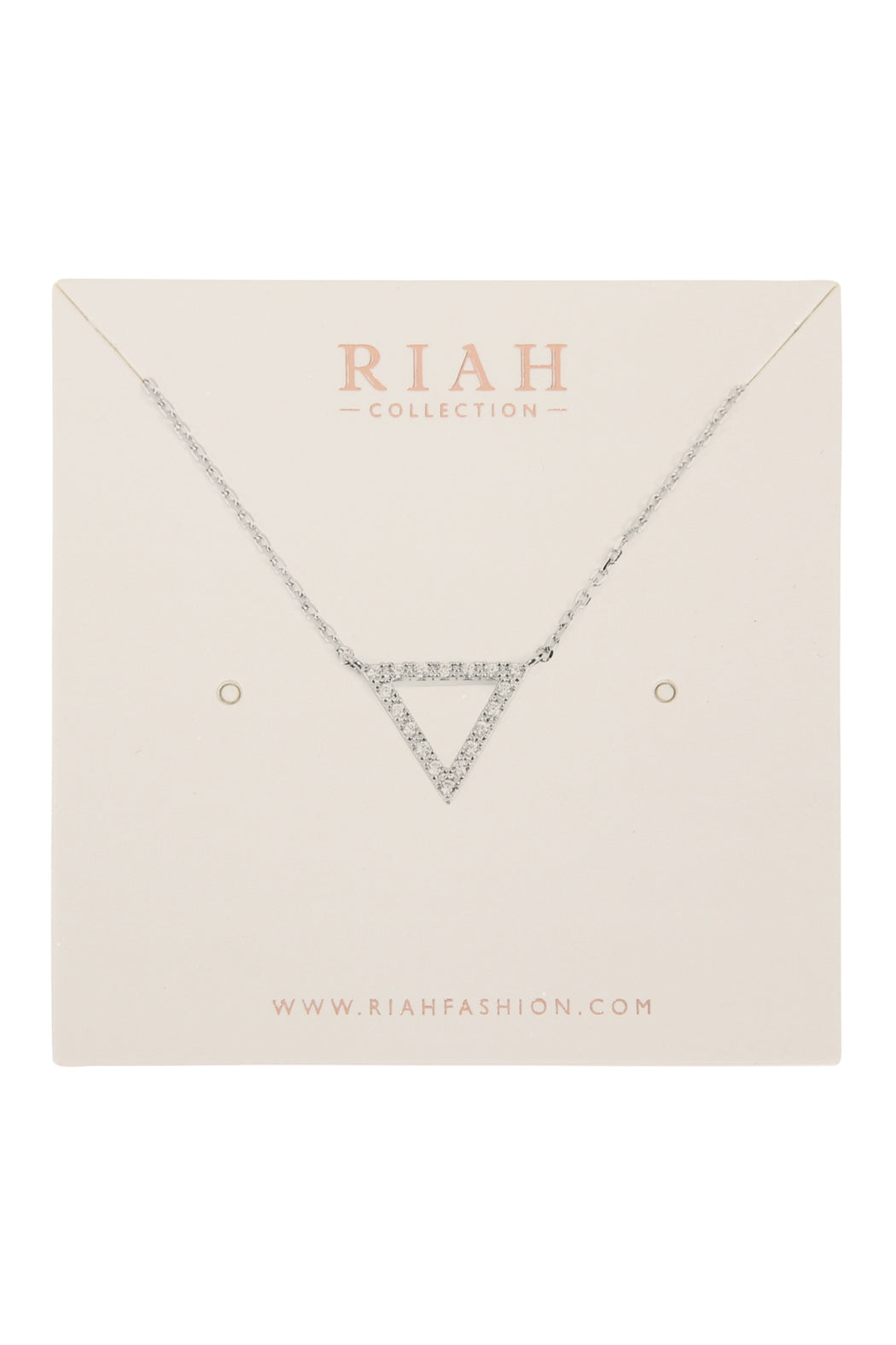 ZIRCON TRIANGULAR PENDANT NECKLACE