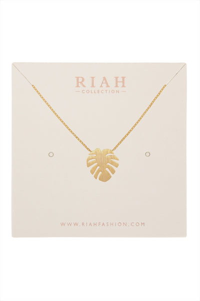 FRINGED LEAF CAST PENDANT NECKLACE