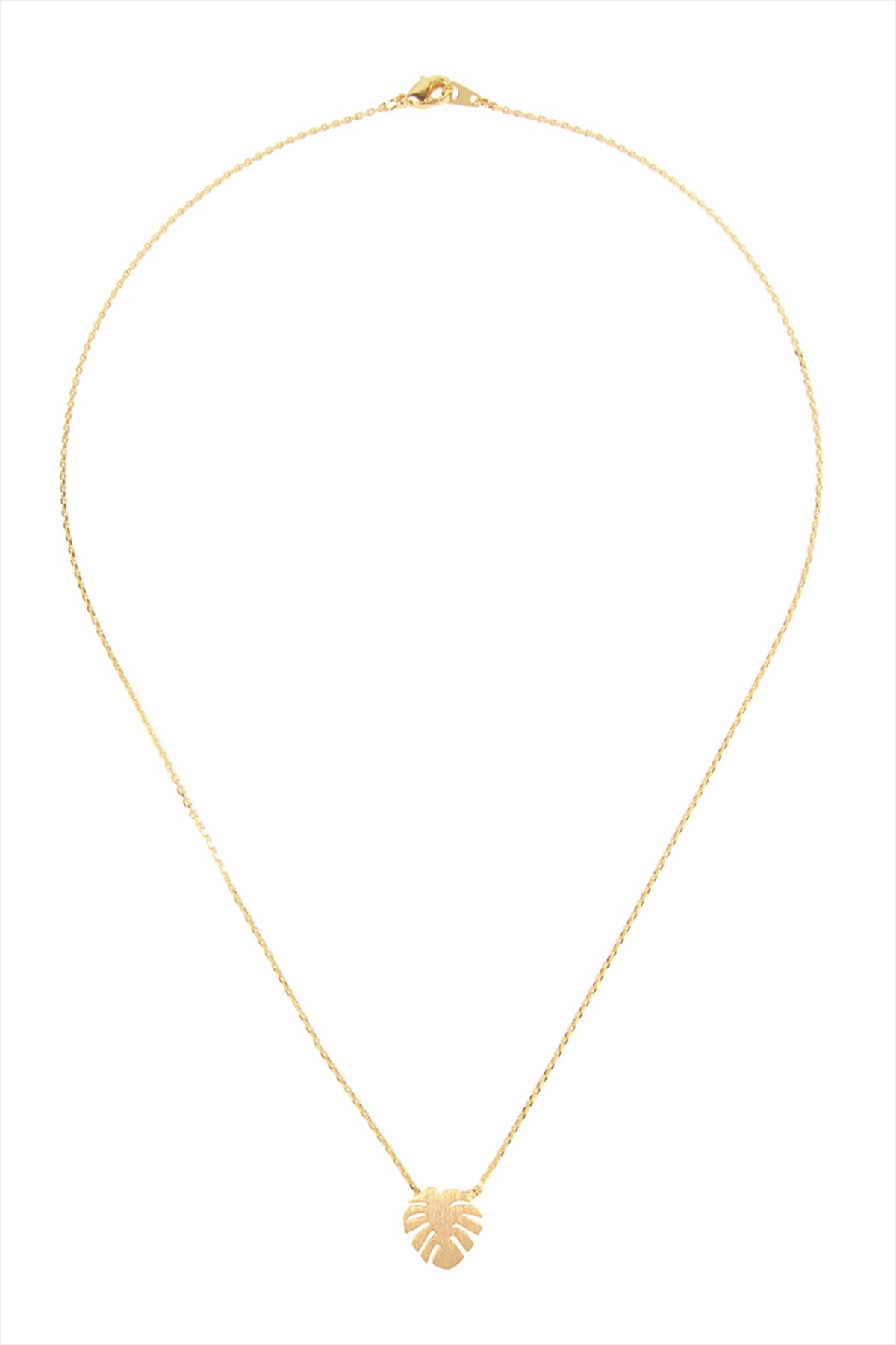 FRINGED LEAF CAST PENDANT NECKLACE