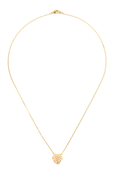 FRINGED LEAF CAST PENDANT NECKLACE