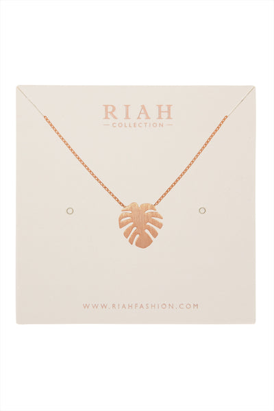 FRINGED LEAF CAST PENDANT NECKLACE