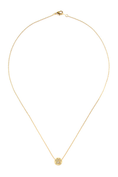 PAW CRYSTAL PAVE PENDANT NECKLACE