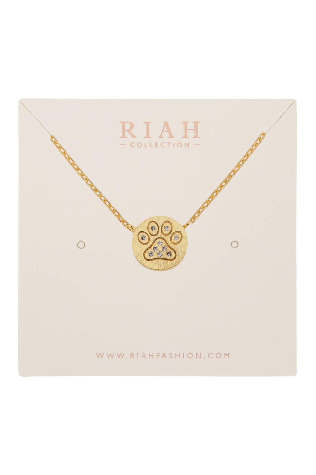 PAW CRYSTAL PAVE PENDANT NECKLACE