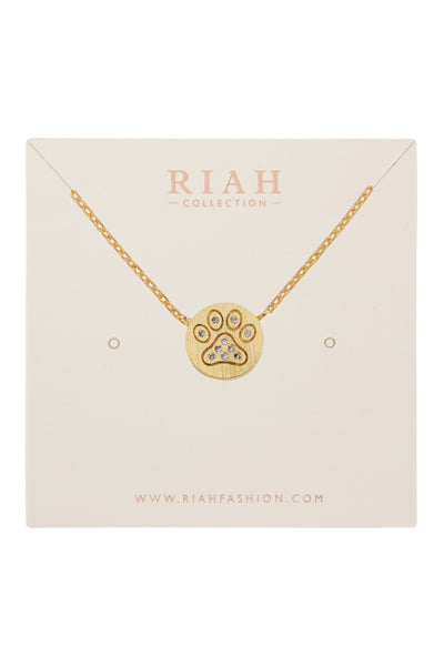 PAW CRYSTAL PAVE PENDANT NECKLACE