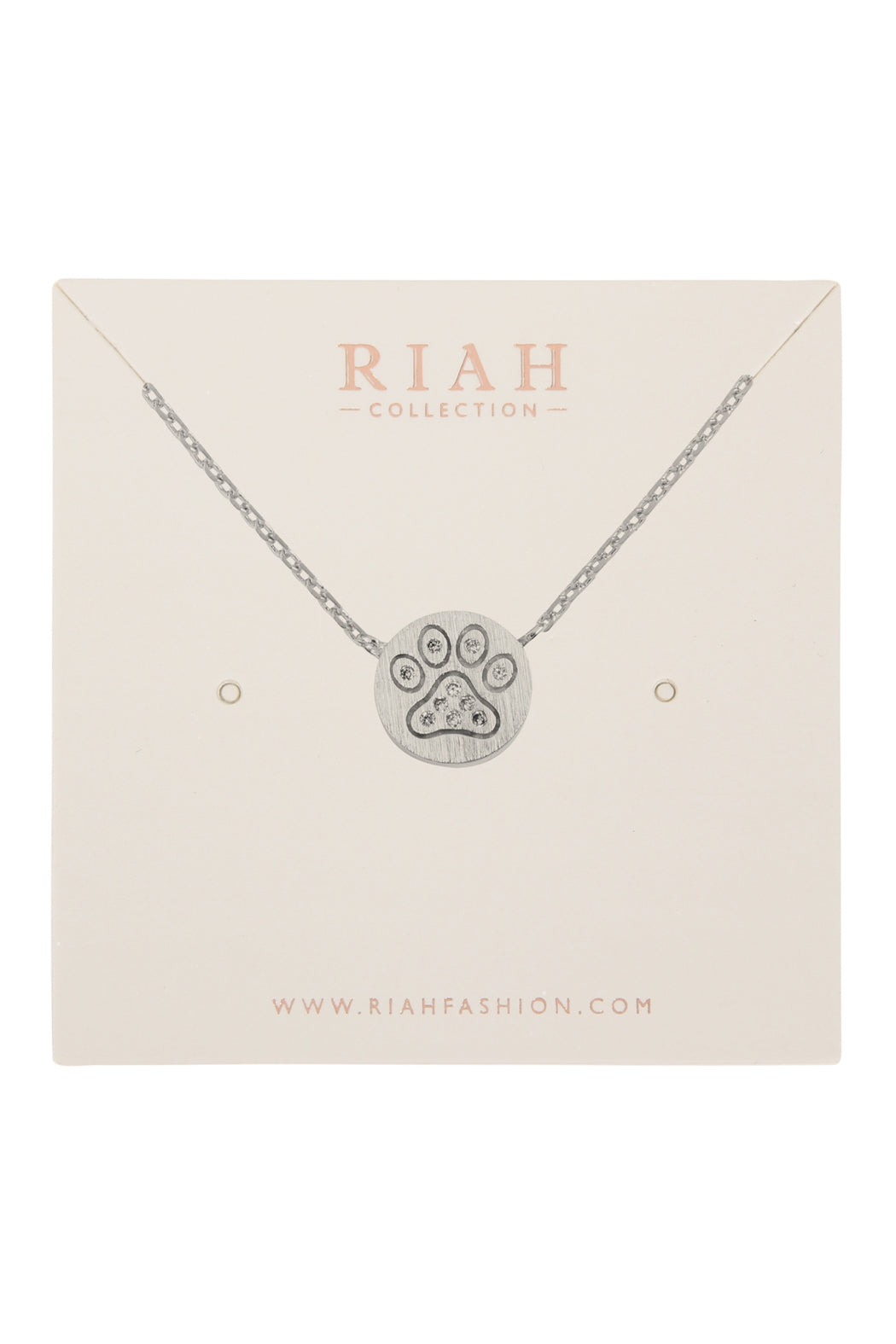 PAW CRYSTAL PAVE PENDANT NECKLACE