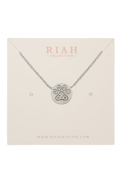 PAW CRYSTAL PAVE PENDANT NECKLACE