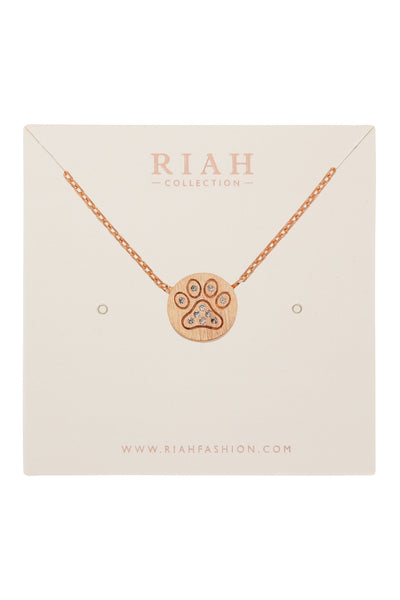 PAW CRYSTAL PAVE PENDANT NECKLACE