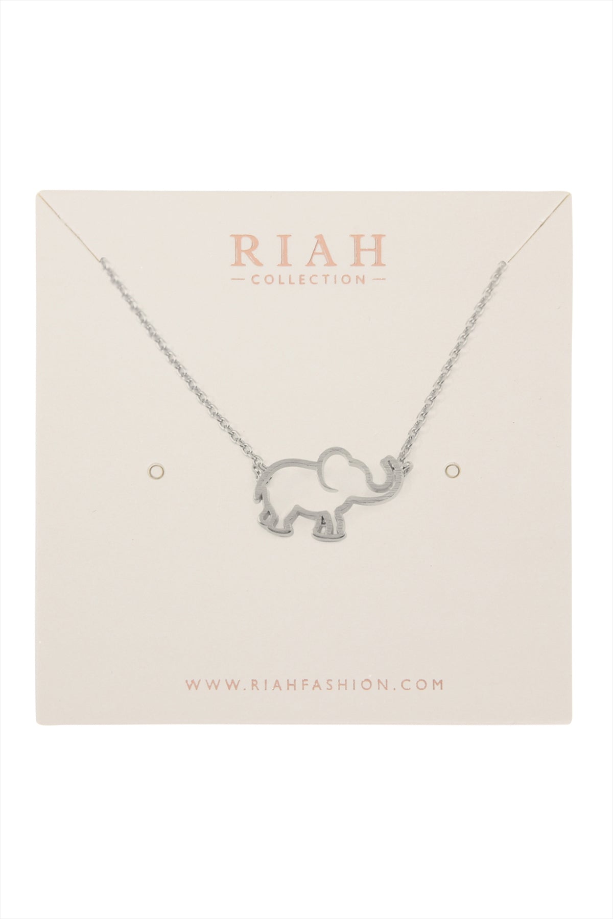 ELEPHANT CAST PENDANT NECKLACE-SILVER