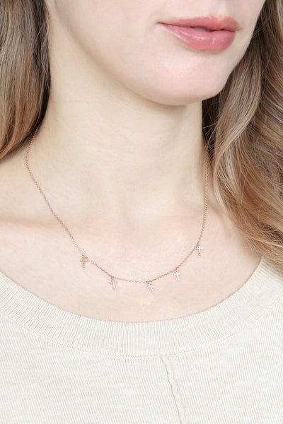 5 DAINTY SMALL CROSS NECKLACE