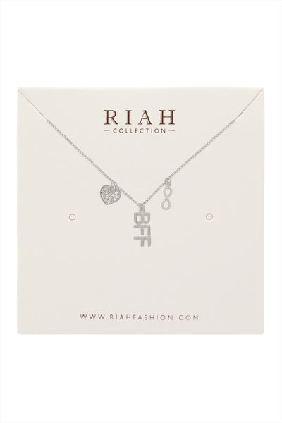 INFINITY HEART BFF CUBIC ZIRCONIA PENDANT NECKLACE