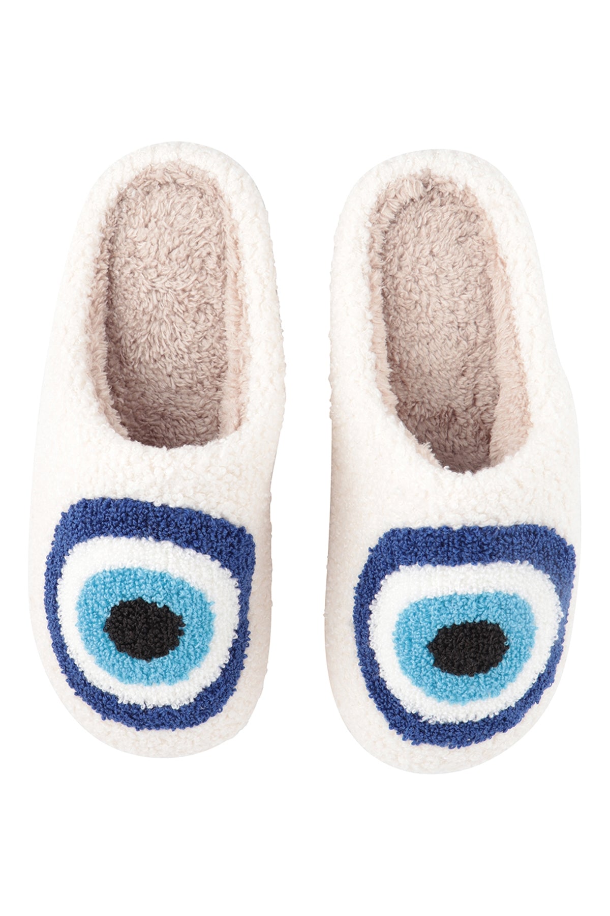 EVIL EYE PRINT FLEECE SLIPPER
