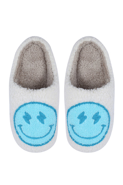 SMILEY LIGHTNING BOLT PRINT FLEECE SLIPPER