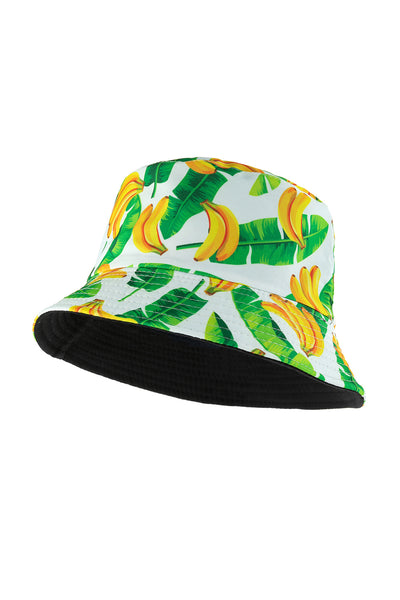 PRINT DOUBLE-SIDE-WEAR REVERSIBLE BUCKET HAT/6PCS