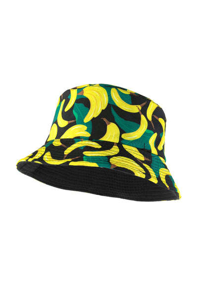 PRINT DOUBLE-SIDE-WEAR REVERSIBLE BUCKET HAT/6PCS