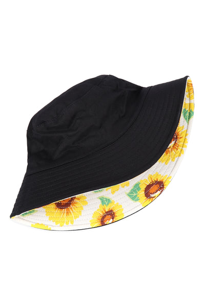 FLORAL PRINT DOUBLE SIDE-WEAR REVERSIBLE BUCKET HAT