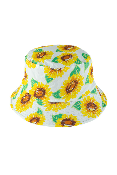 FLORAL PRINT DOUBLE-SIDE-WEAR REVERSIBLE BUCKET HAT