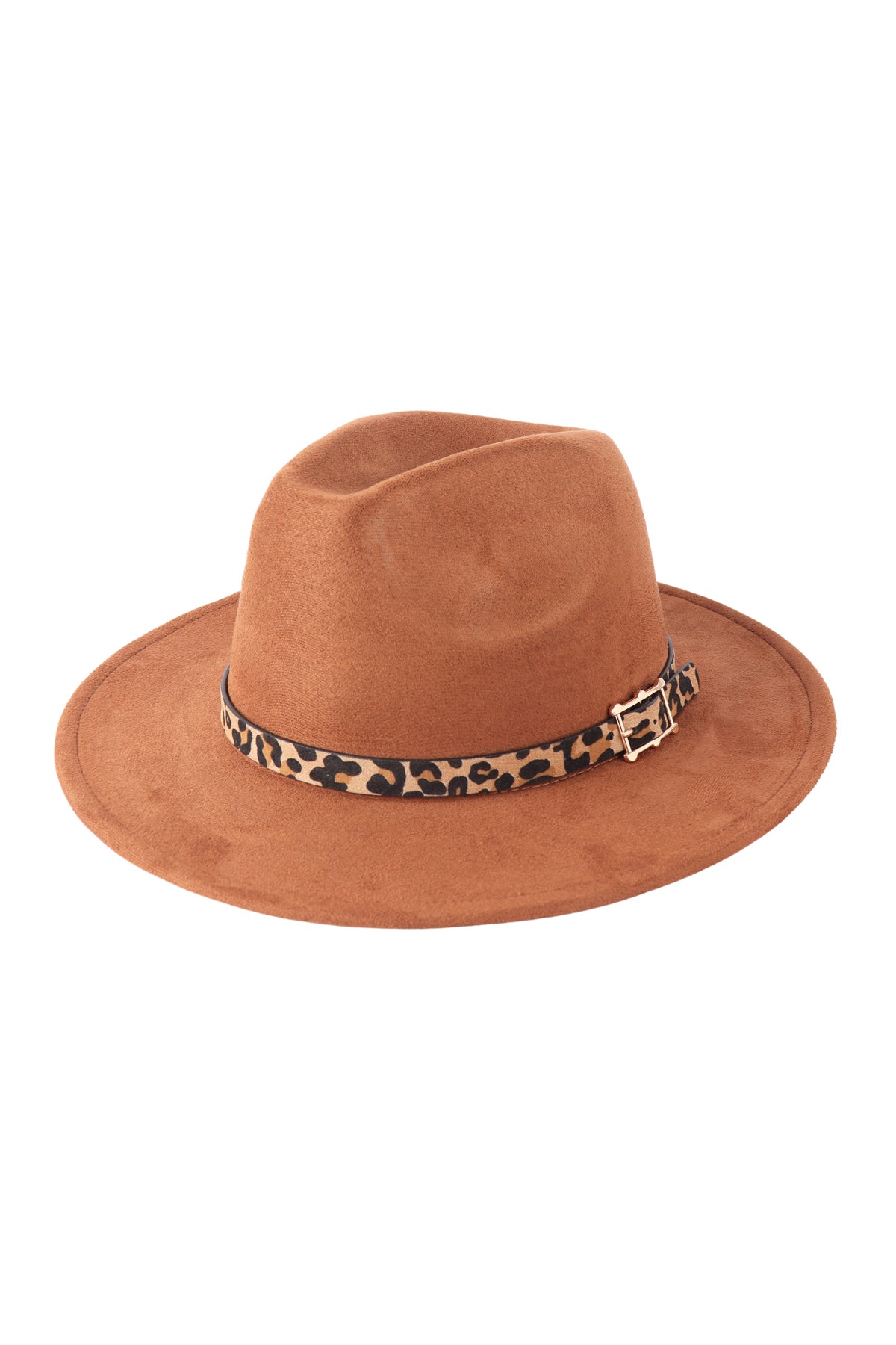 FASHION BRIM HAT WITH LEOPARD ACCENT/6PCS (NOW $3.50 ONLY!)