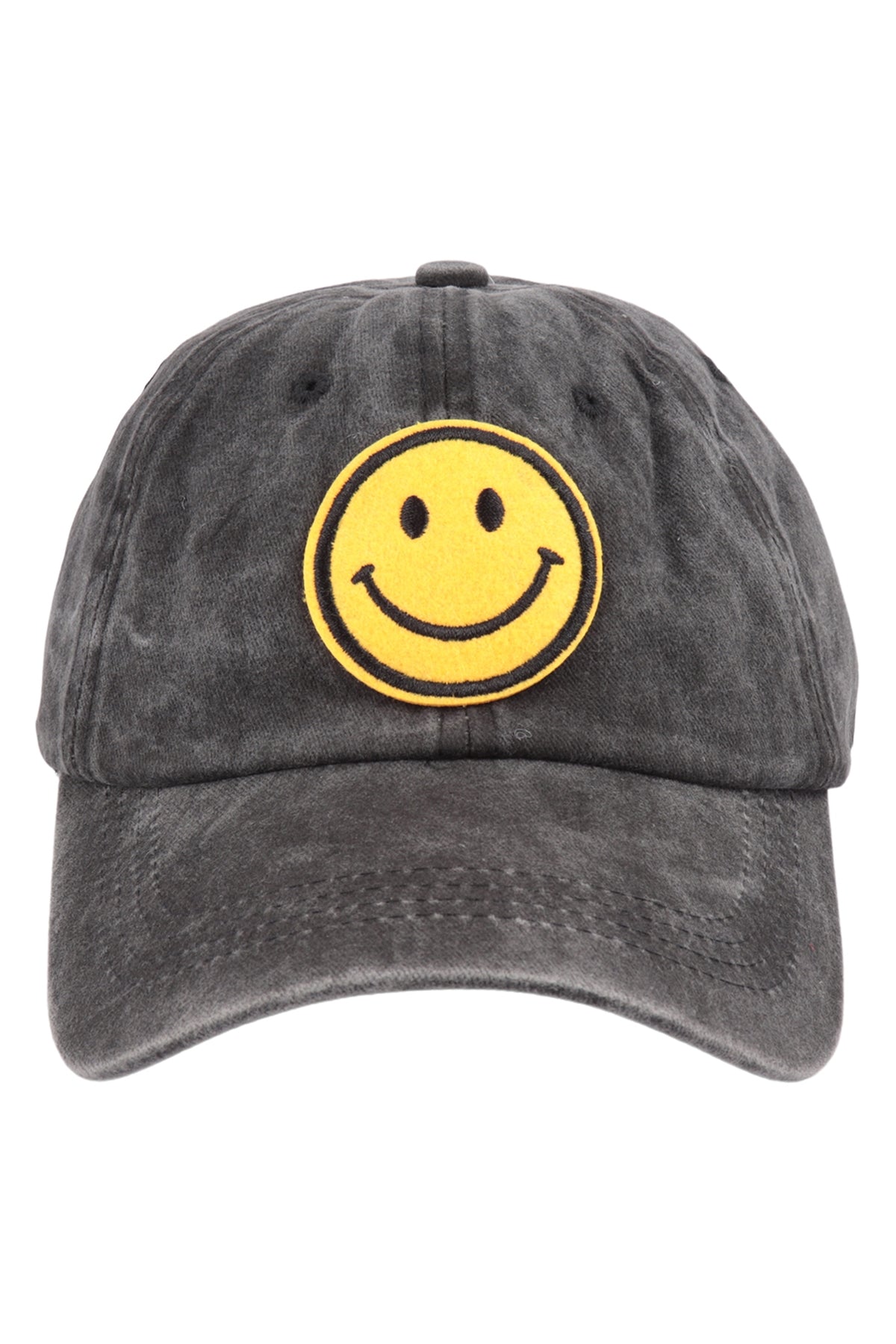 SMILEY LOGO ACID WASHED TEXTURED FASHION FASHION CAP