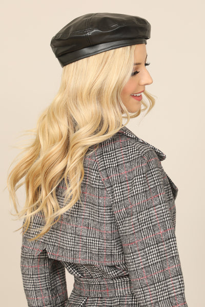 CLASSIC PU LEATHER BERET HAT