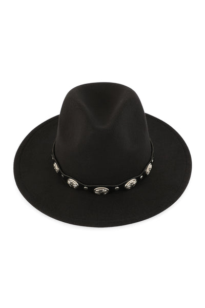 FEDORA PANAMA HAT WITH LEATHER BUCKLE HATBAND