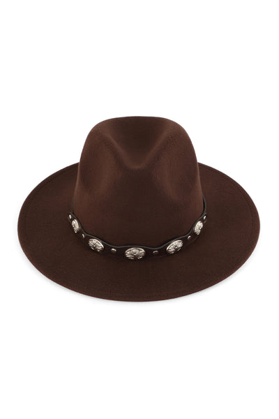 FEDORA PANAMA HAT WITH LEATHER BUCKLE HATBAND