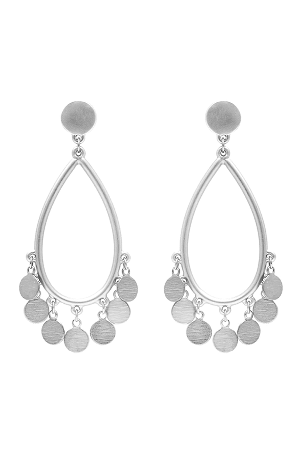 TEARDROP CHANDELIER DISK POST EARRINGS