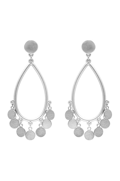 TEARDROP CHANDELIER DISK POST EARRINGS