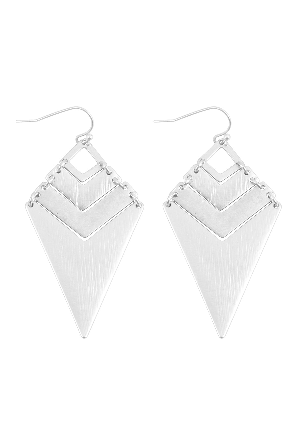 Chevron Teardrop Fish Hook Earrings