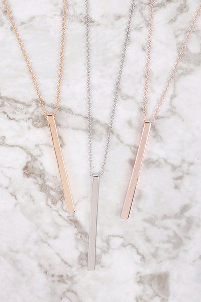 VERTICAL BAR PENDANT LONG NECKLACE