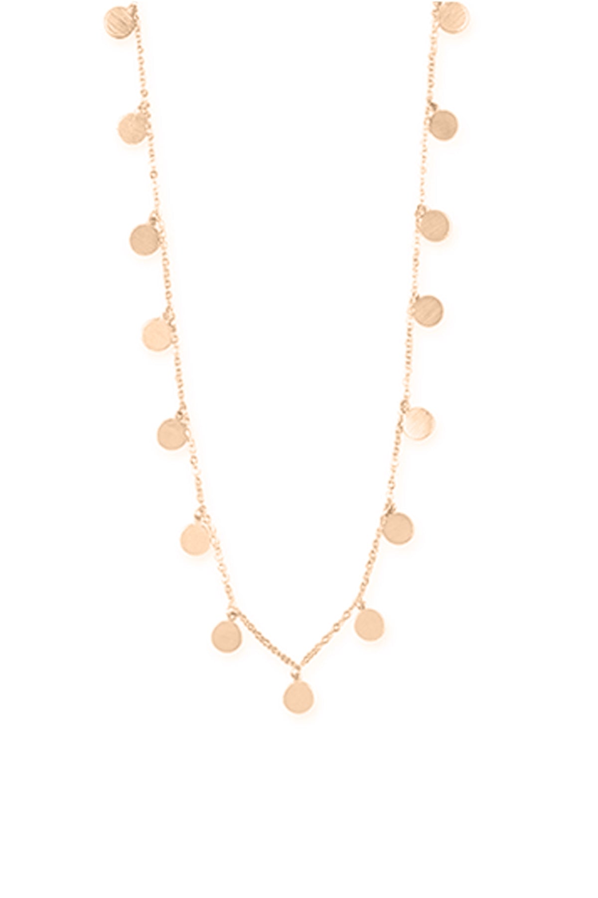 DAITY STATIONARY CHARM DISC PENDANT NECKLACE