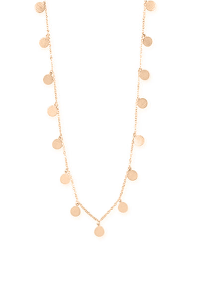DAITY STATIONARY CHARM DISC PENDANT NECKLACE