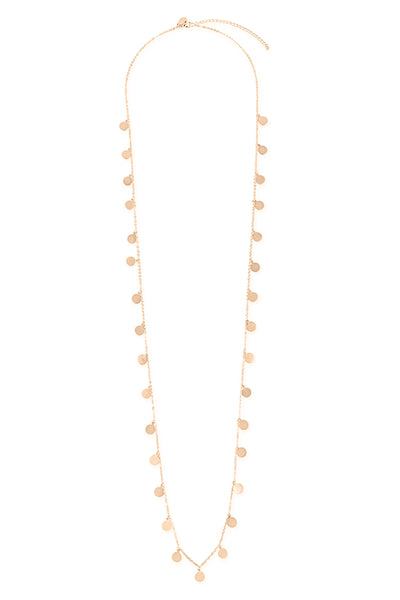 DAITY STATIONARY CHARM DISC PENDANT NECKLACE