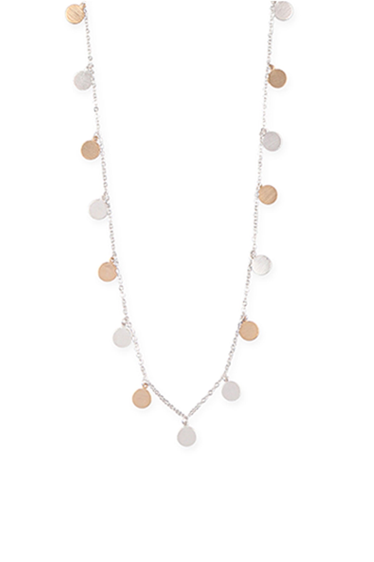 DAITY STATIONARY CHARM DISC PENDANT NECKLACE