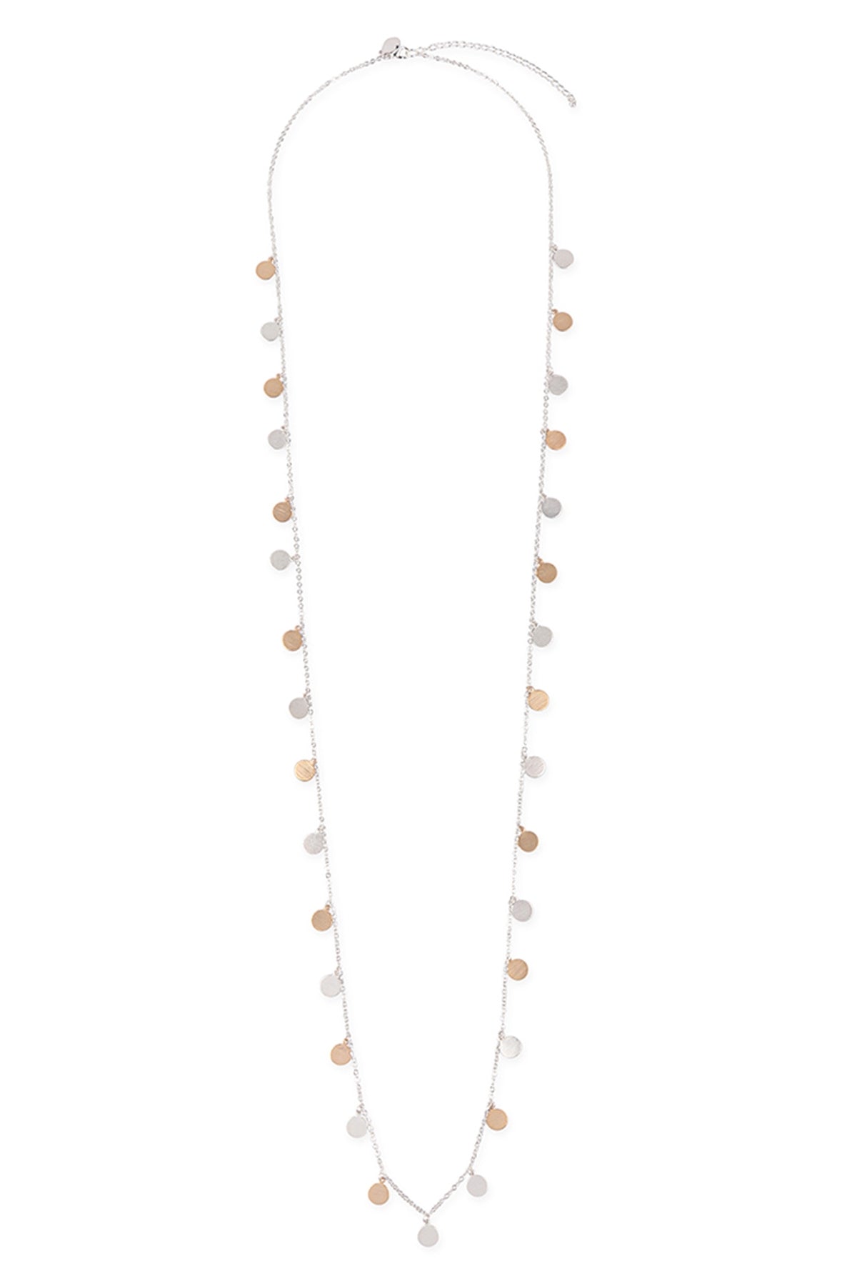 DAITY STATIONARY CHARM DISC PENDANT NECKLACE