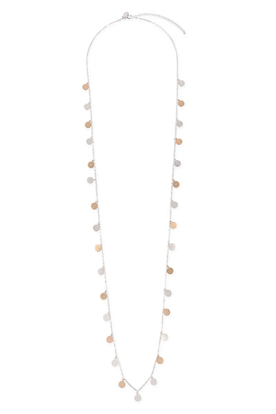 DAITY STATIONARY CHARM DISC PENDANT NECKLACE